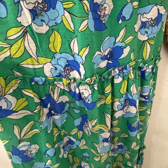 Elegant Floral Blue and Green Maxi Dress - Picture 6 of 6